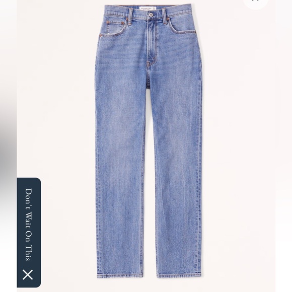 Abercrombie & Fitch Ankle Straight Ultra High Jeans in Medium Wash. Size 6/28. - Picture 7 of 14